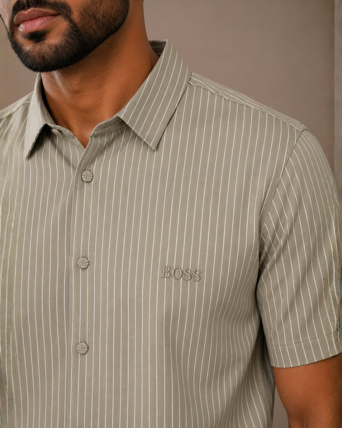 BS : Pinstripe Soft Touch Stretch Shirt