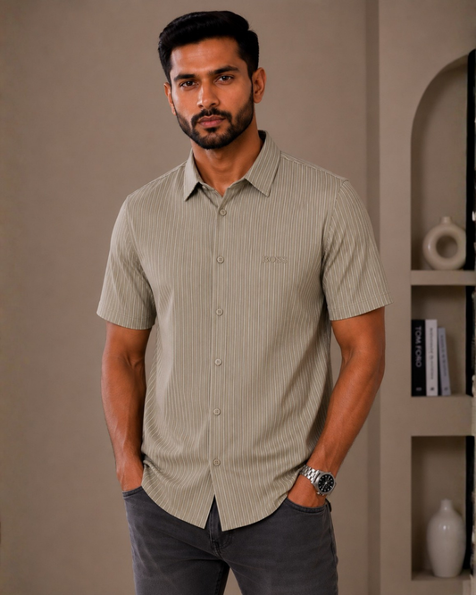 BS : Pinstripe Soft Touch Stretch Shirt