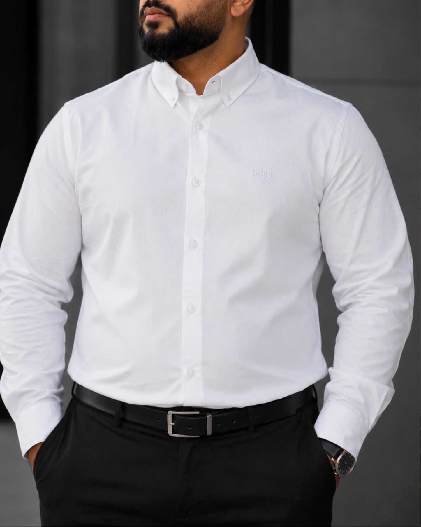 BS : Formal Shirt 2 - Plus Size - White