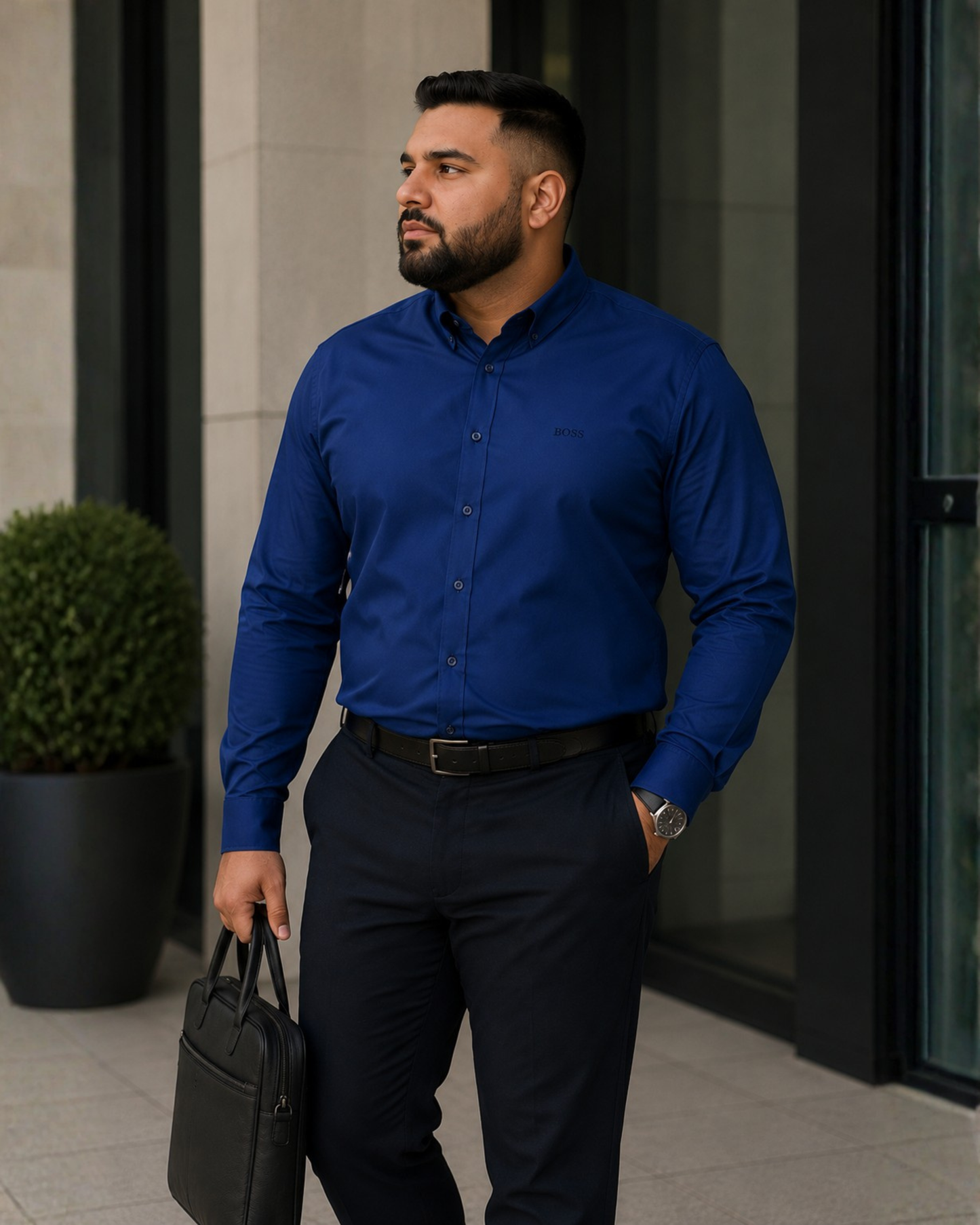 BS : Formal Shirt 2 - Plus Size - Navy